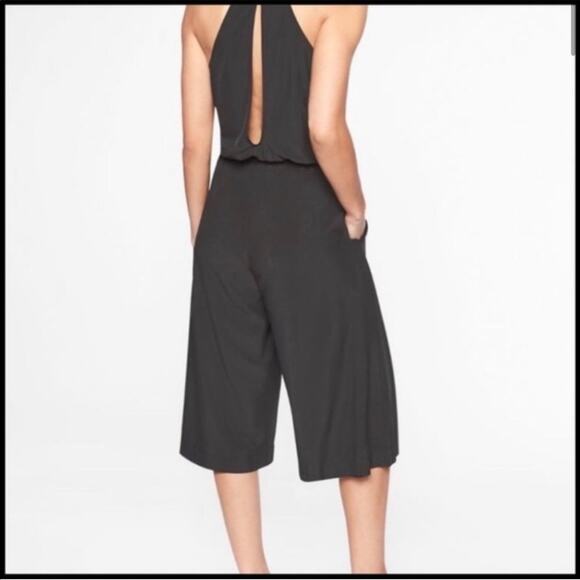Athleta Sol Black Wide Leg Cropped Jumpsuit - size 6 - Picture 10 of 10